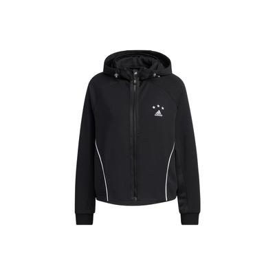 Foc Kn Jacket Logo Print Long Sleeve Hooded Jacket Women Jackets Black HY2815