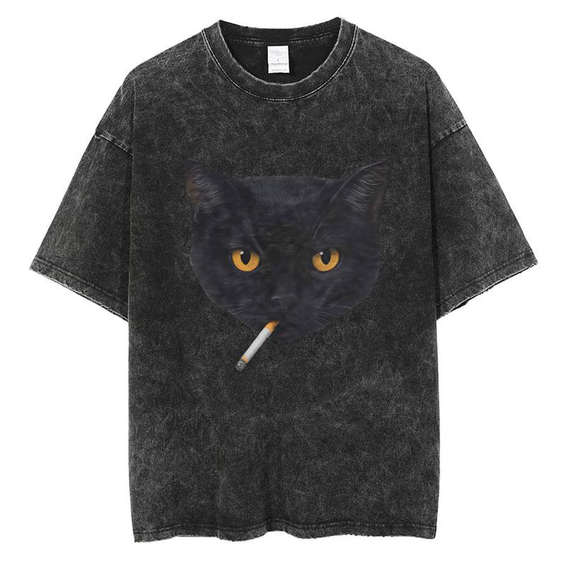 

Wash I Survived Today s Tummy Ache Funny Cat Meme T Shirt Men Women Personality Fashion T-shirt Cotton Oversized T Shirts 3XL