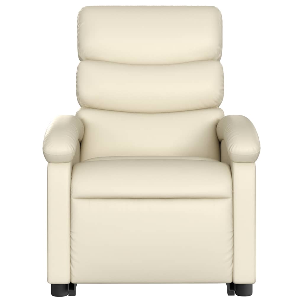 Recliner with Rising Function Cream Faux Leather