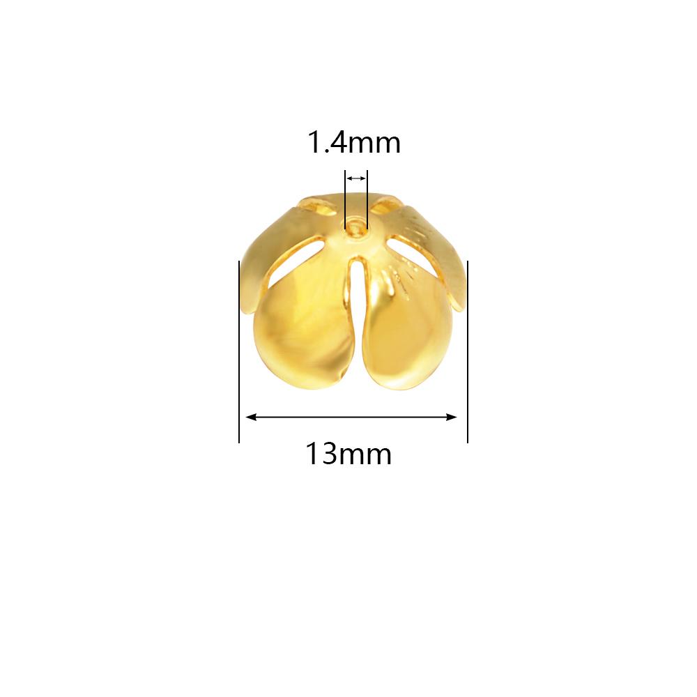 50pcs/Lot Iron Gold Plated Metal Flower Bead Caps for Jewelry Making End Beads Spacers Petal Spacer Beads DIY Bracelet Necklace