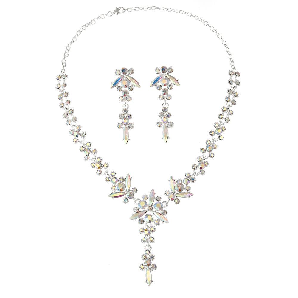 Jewelry Bridal Necklace Earrings Set Wedding Dress Banquet Dress Jewelry