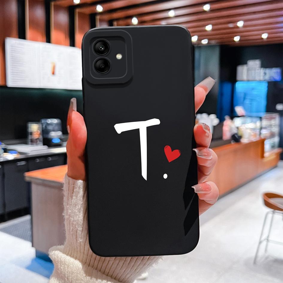 For Samsung A04 A05 A06 A02 A03 M04 M06 A13 A14 Phone Case Premium 26 Letter Pattern Soft Liquid Silicone Anti Fall Protective Cover For Samsung Shell