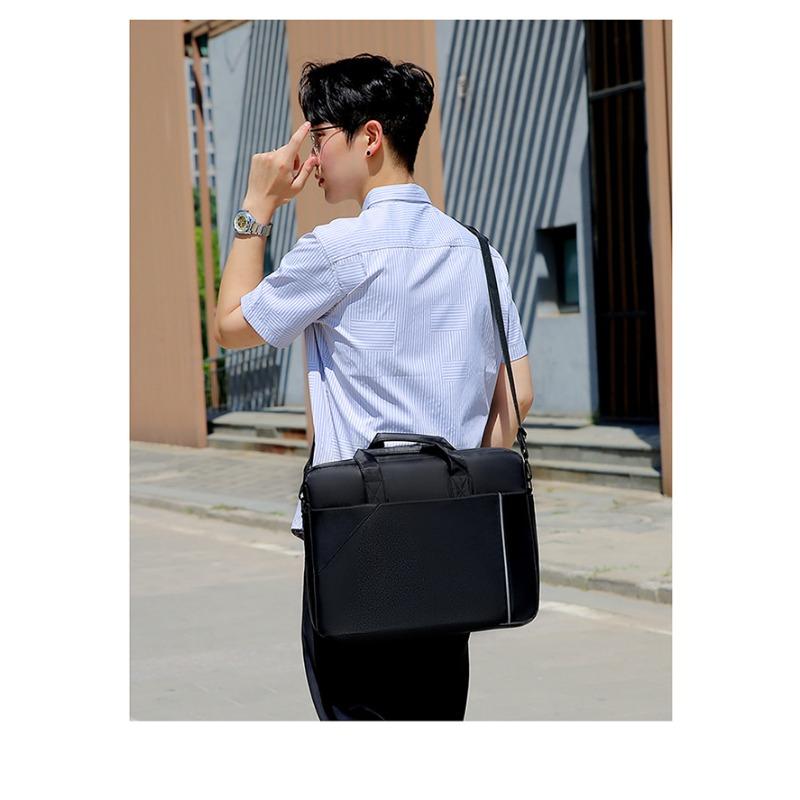 

Портативная сумка для ноутбука из ткани Оксфорд, высококачественная, противоударная, большой вместимости, деловой портфель чёрный