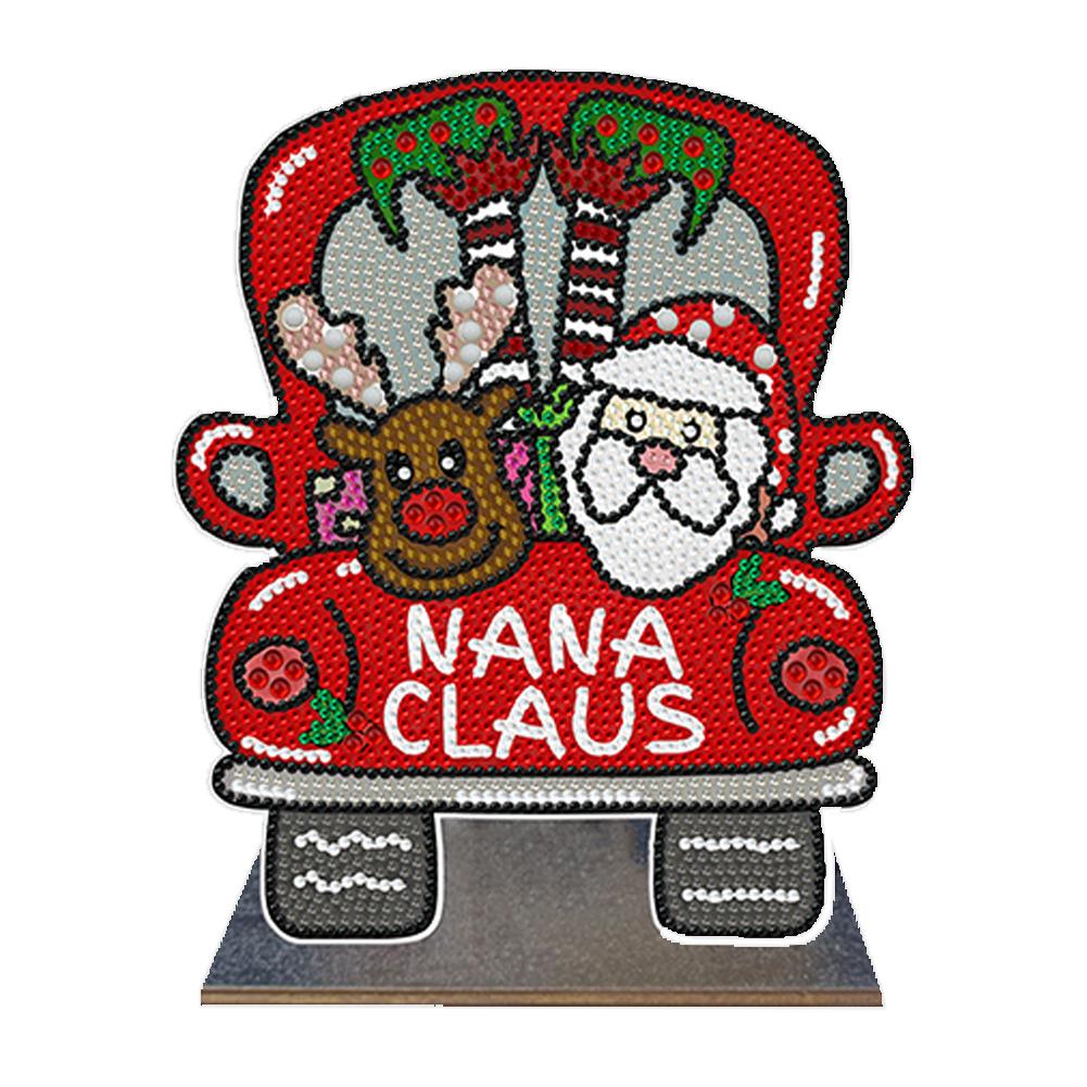 2D/Flat Wooden Christmas DIY Diamond Painting Tabletop Ornaments Kit Diamond Painting Desktop Decorations for Adults Beginner