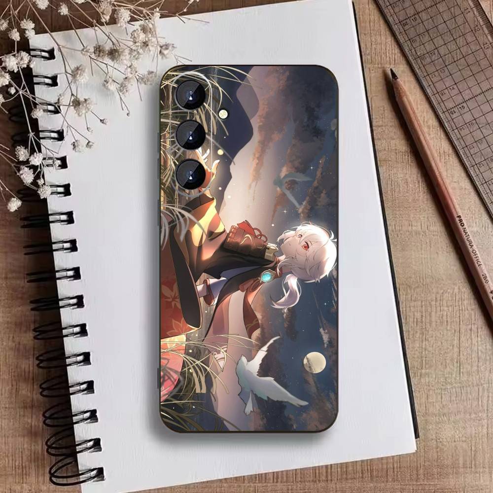 AGenshin A-Kaedehara Kazuha Phone Case For Samsung Galaxy A73,A21s,A22,A31,A52,A53,A71,A41Soft Black Shell