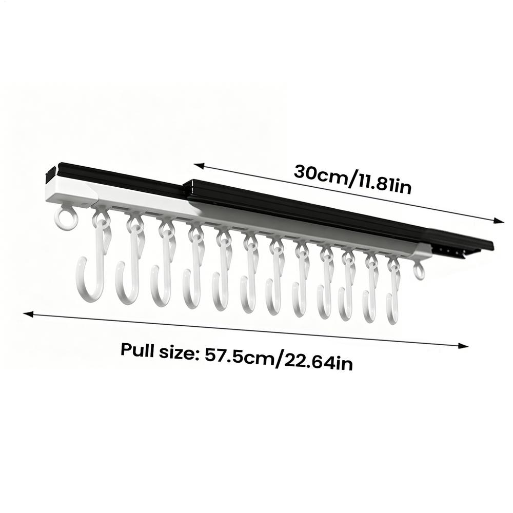 

Sliding Closet Rod Anti-slip Retractable Rail Jewelry Hanger Sliding Closet Rod For Wardrobe Bedroom Dressing Room Necklaces чёрный