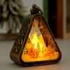 1pc Festival Lamp Xmas Gifts LED Party Scene Props Triangle Lantern Table Ornaments Christmas Mini Snowman Santa Claus