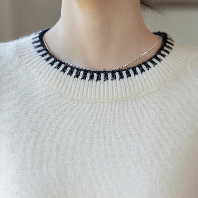 Mokana Women's Color-Block Round Neck Knit Sweater