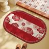 Wedding Floor Mat Bathroom Diatom Mud Strong Water Absorption Quick Drying Toilet Door Non-Slip And Anti-Drop Red Happy Word Foot Pad