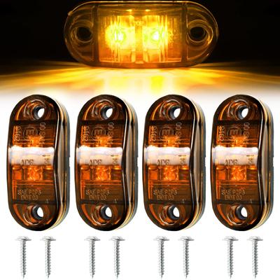 Luce di posizione laterale a LED color ambra, impermeabile, per camion, 4 pezzi, per rimorchi per barche, camper, roulotte, accessori per luci di ingombro.