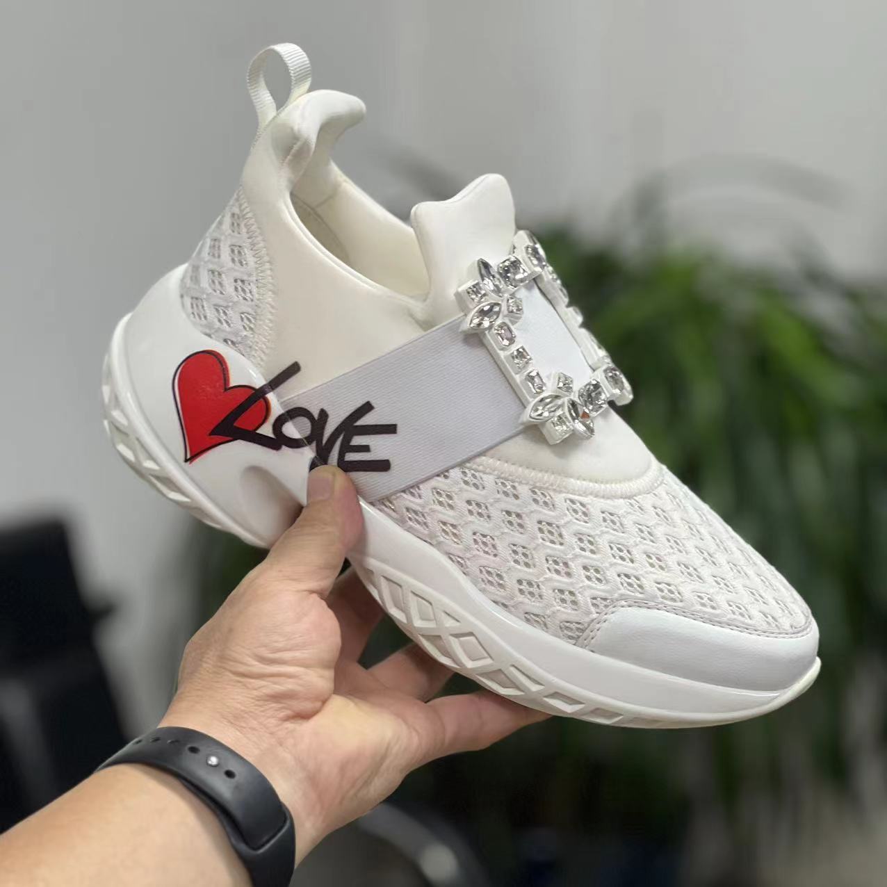 

Модные массивные кроссовки женские модные квадратные пряжки сетчатые туфли с кристаллами кроссовки на плоской платформе кроссовки для женщин Zapatos De Mujer 2024 40