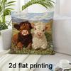 Cute Alpaca Llama 2D Flat Printed Peach Skin Pillowcase Animal Decorative Cushion Cover for Sofa Living Room Home Decor Modern