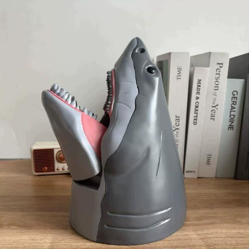 Funny 50Th Anniversary Popcorn Bucket Shark Shaped Collectible Container New Snack Holder Shark Home Decoration 1Pc Souvenir