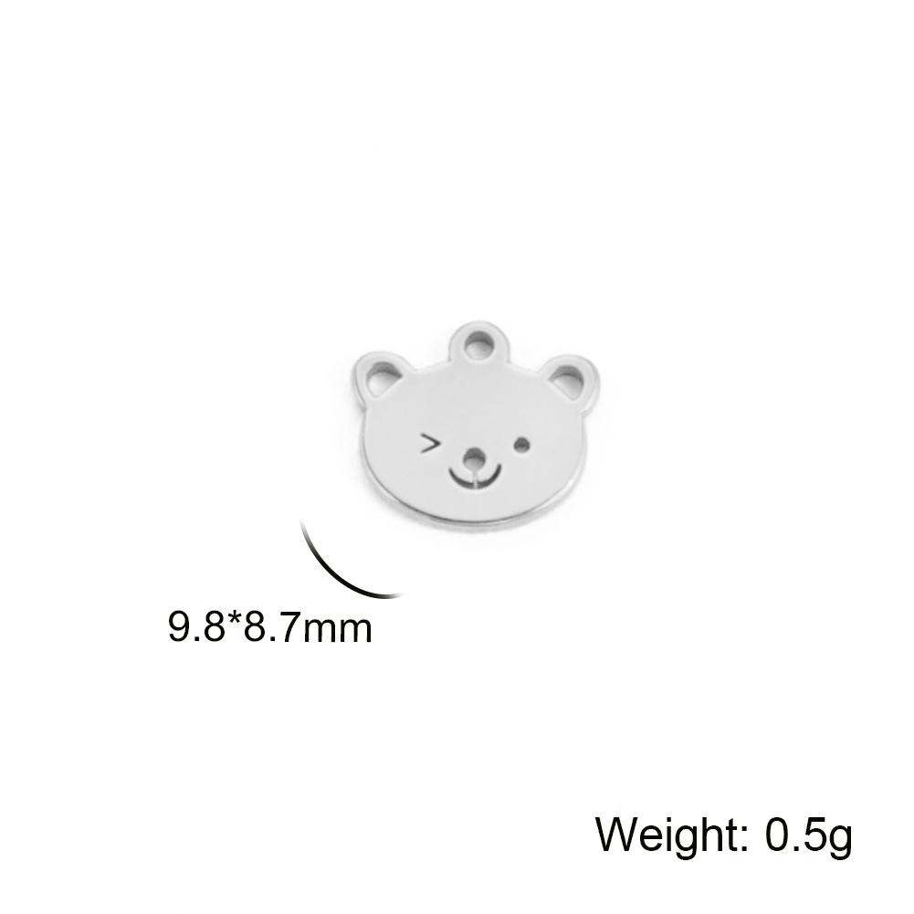 

Teamer 5pcs/lot Stainless Steel Bear Rabbit Elephant Mini Charm Cute Small Animal Pendant for Jewelry Making DIY Wholesale
