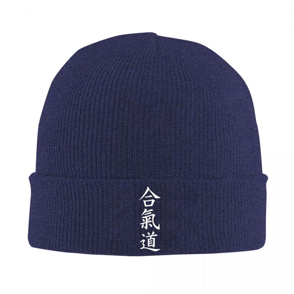 Aikido Japanese Kanji Knitted Caps Women's Men's Beanies Winter Hat Martial Arts Warm Cap