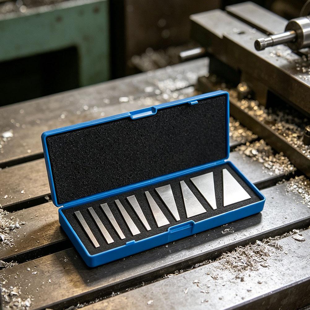 10PCS Angle Block Set, 1-30 Degree Angle Gauge Block Set Angle Inspection Block Precision-Machine Tool Slope Gauge Block