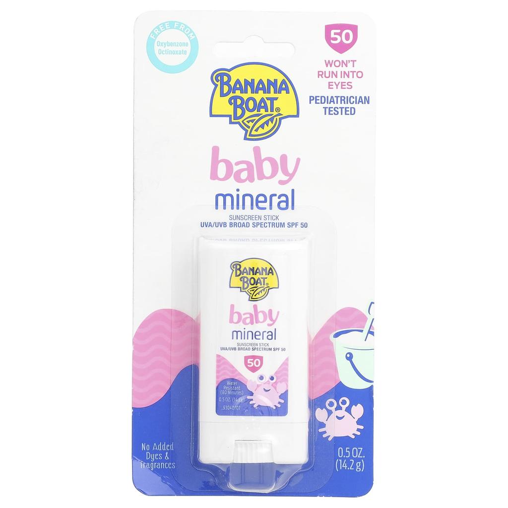 Banana Boat, Infant Mineral Sunscreen Stick, SPF50, 0.5 oz (14.2 g)