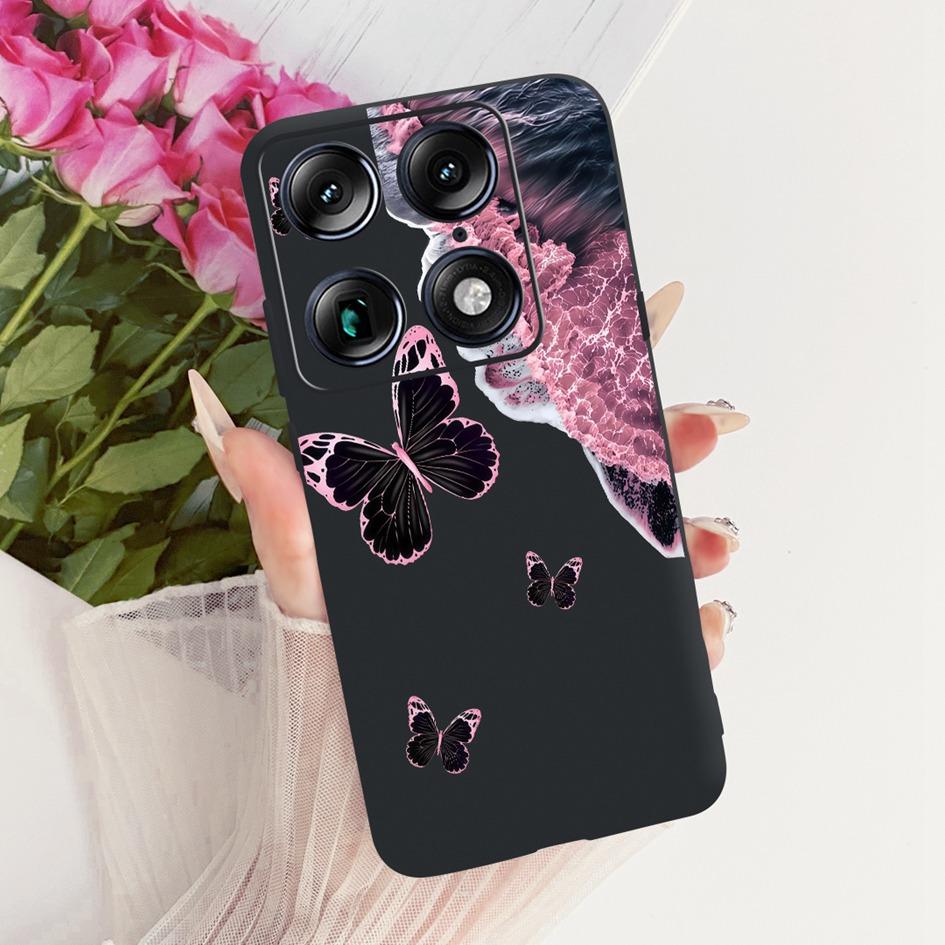 For Motorola Signature 2026 Case Popular Flower Marble Painted Cover Soft Silicone Black Phone Shell For Moto X70 Air Pro Fundas