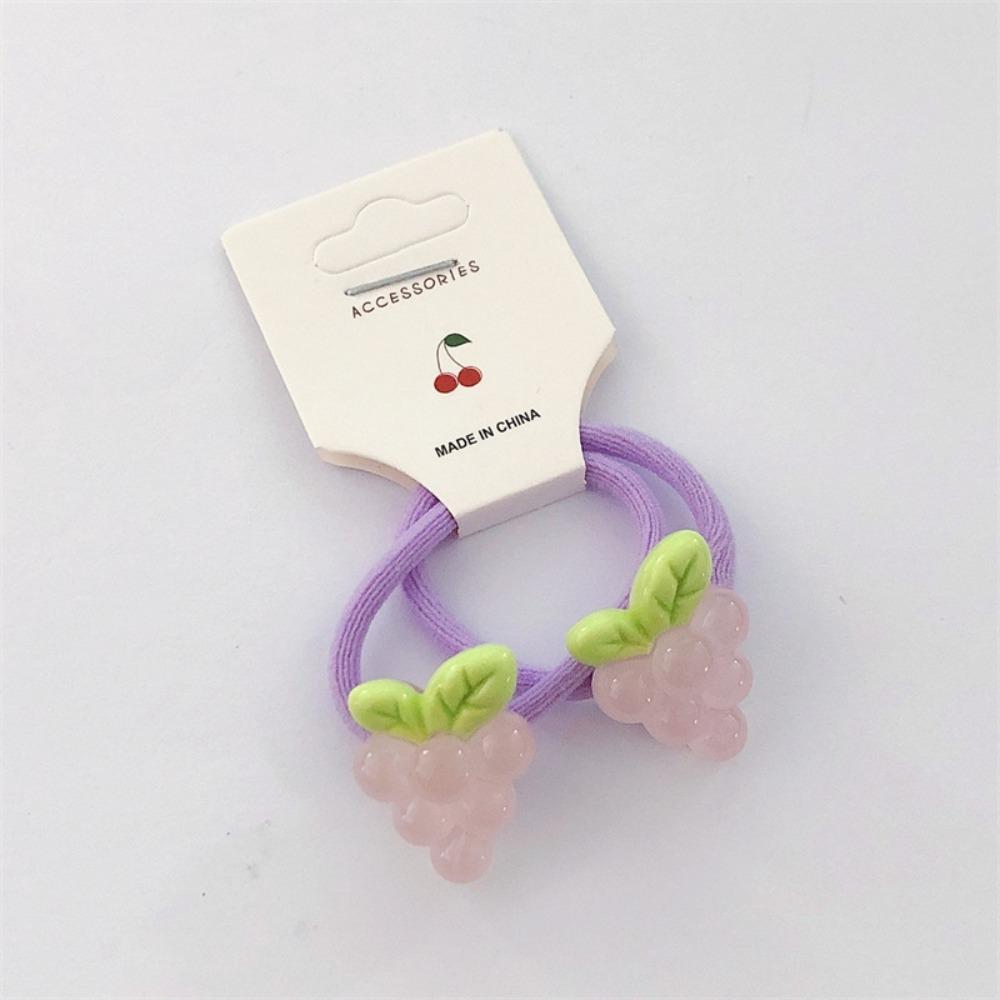 2PCS Resin Hair Band Semi Transparent Braid Rubber Ties Trendy Elastic Hair Band