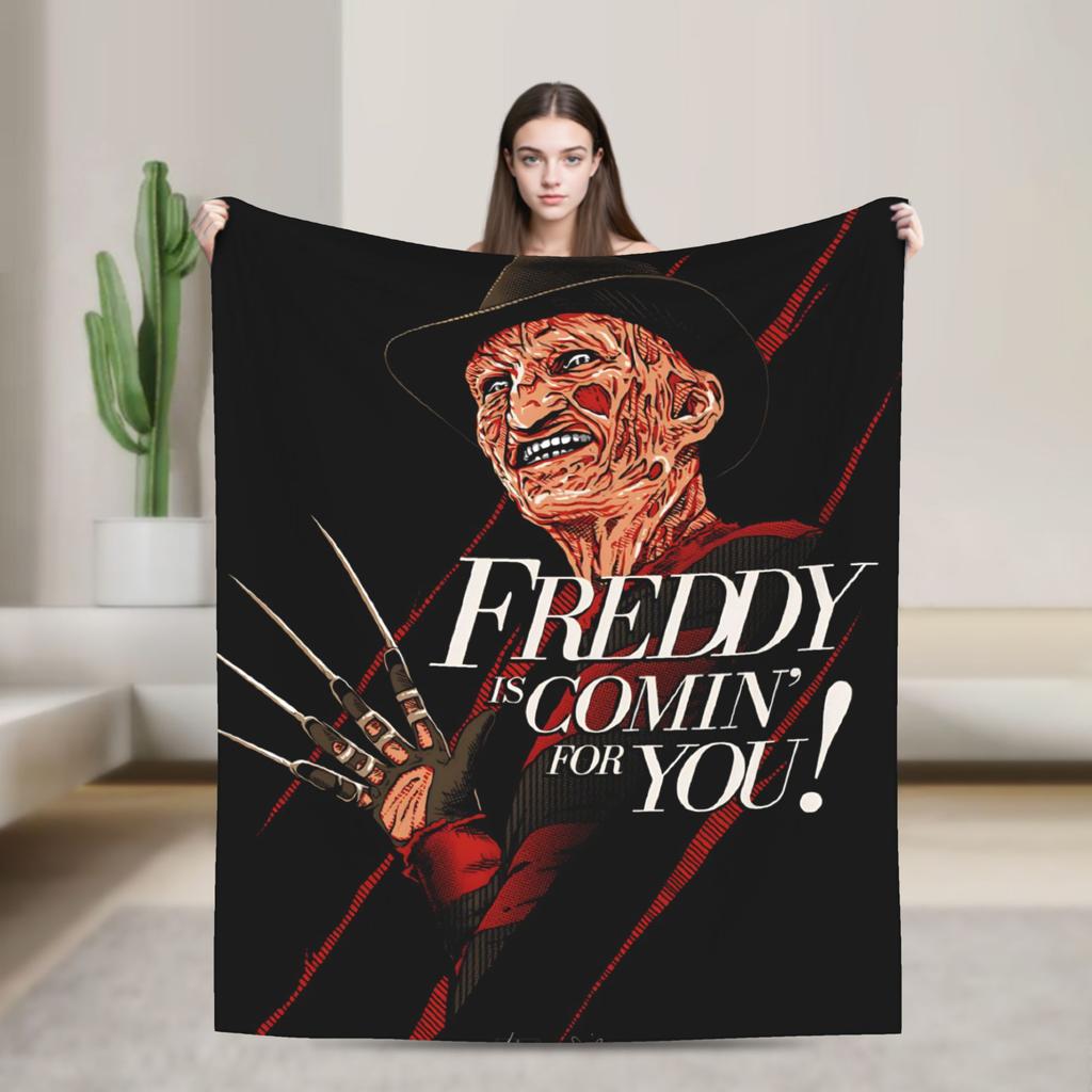 freddy krueger  Halloween Blanket  Warm Soft Funny Plush Throw Blanket For Outdoor Travel Flannel Bedspread Bed Cover