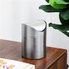 Stainless Steel Mini Desktop Wastebasket with Cover Recycle Bin Office Desktop Mini Trash Can Durable Waste Paper Basket