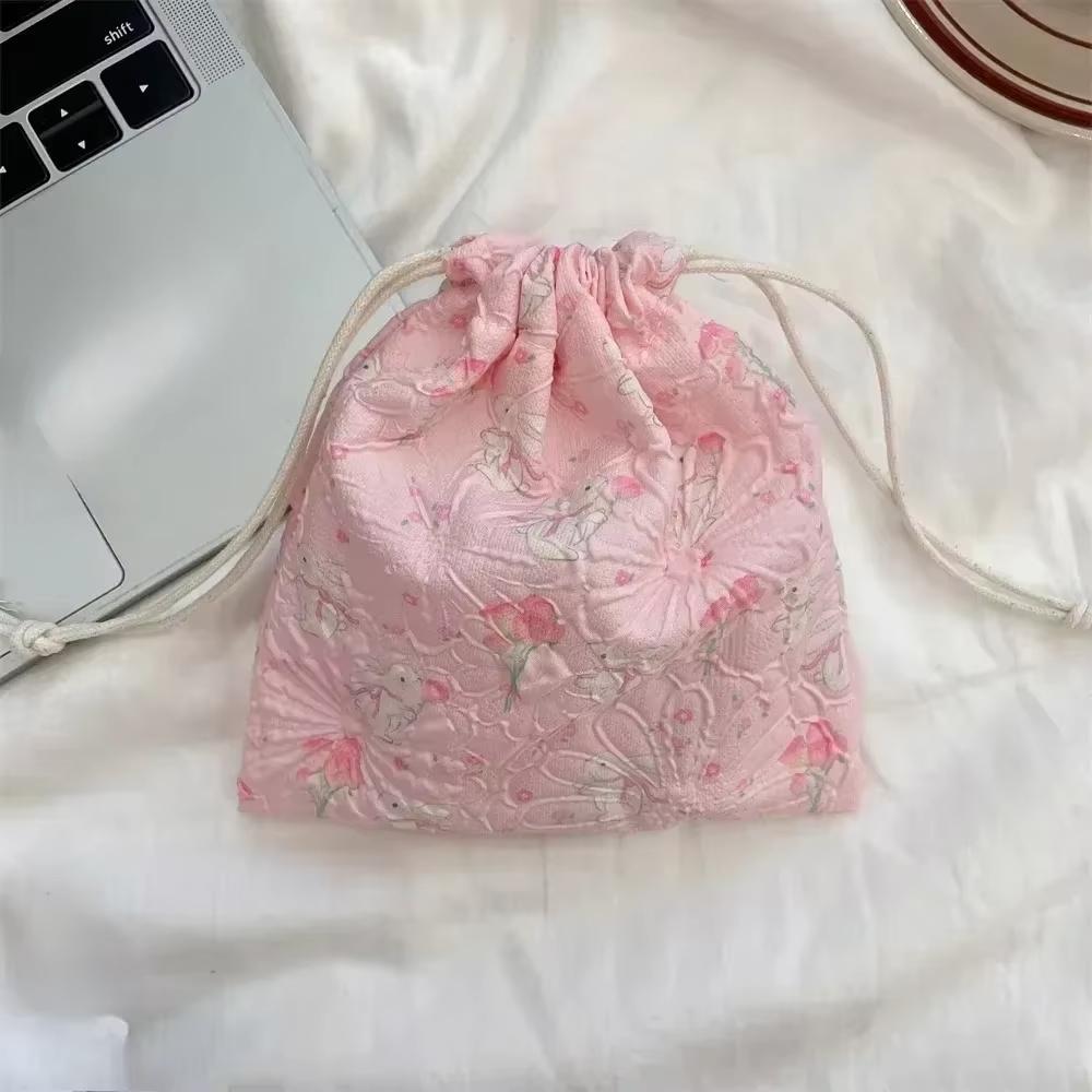 Cute Cartoon Animals Drawstring Makeup Bag Portable Travel Mini Cosmetic Lipsticks Storage Pouch Multifunctional Bundle Bag