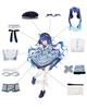 Amamiya Kokoro Cosplay with VTuber Cosplay Fancy School Stage Amamiya Kokoro cosplay Kokoro with [Kami-Yamato Goods] Wig, Clothes, Costume, Adult,