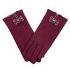 New Female Autumn Winter Non-Inverted Velvet Cashmere Full Finger Warm Lace Gloves Women Cotton Touch Screen Gloves G82