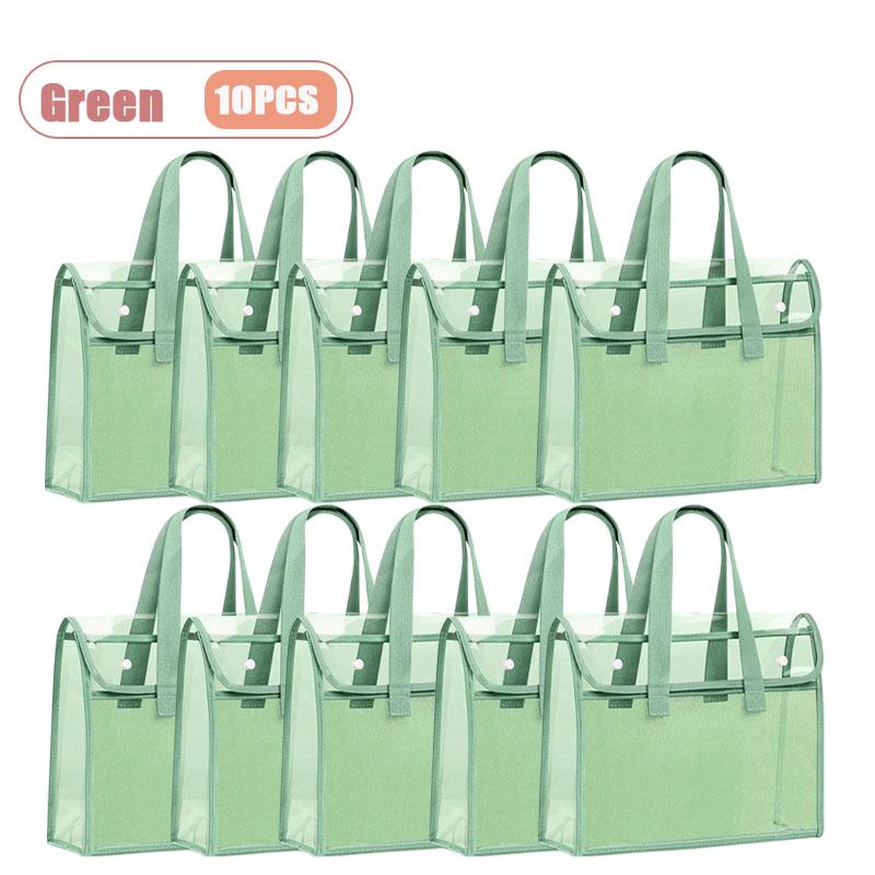 Thick Handled Document Folder Transparent Waterproof Durable Student Tutoring Paper Homework Book Storage Bag Organizer Pouch