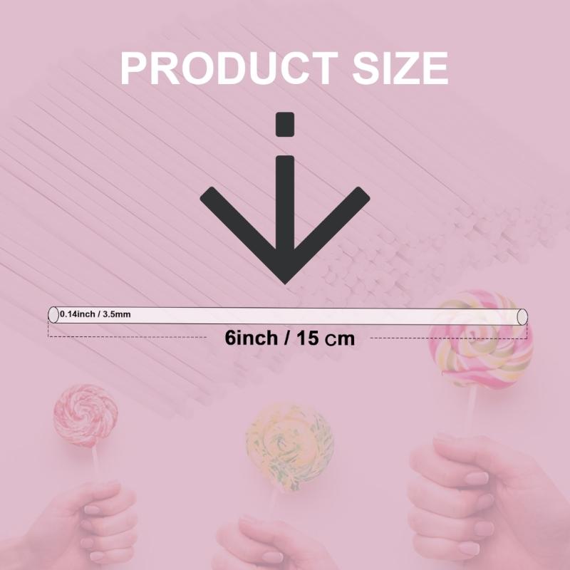 100Pcs Lollipop Treat Stick Food Grade Paper Lollipop Stick Sucker Stick for Homemades Candy, Dessert, Chocolate