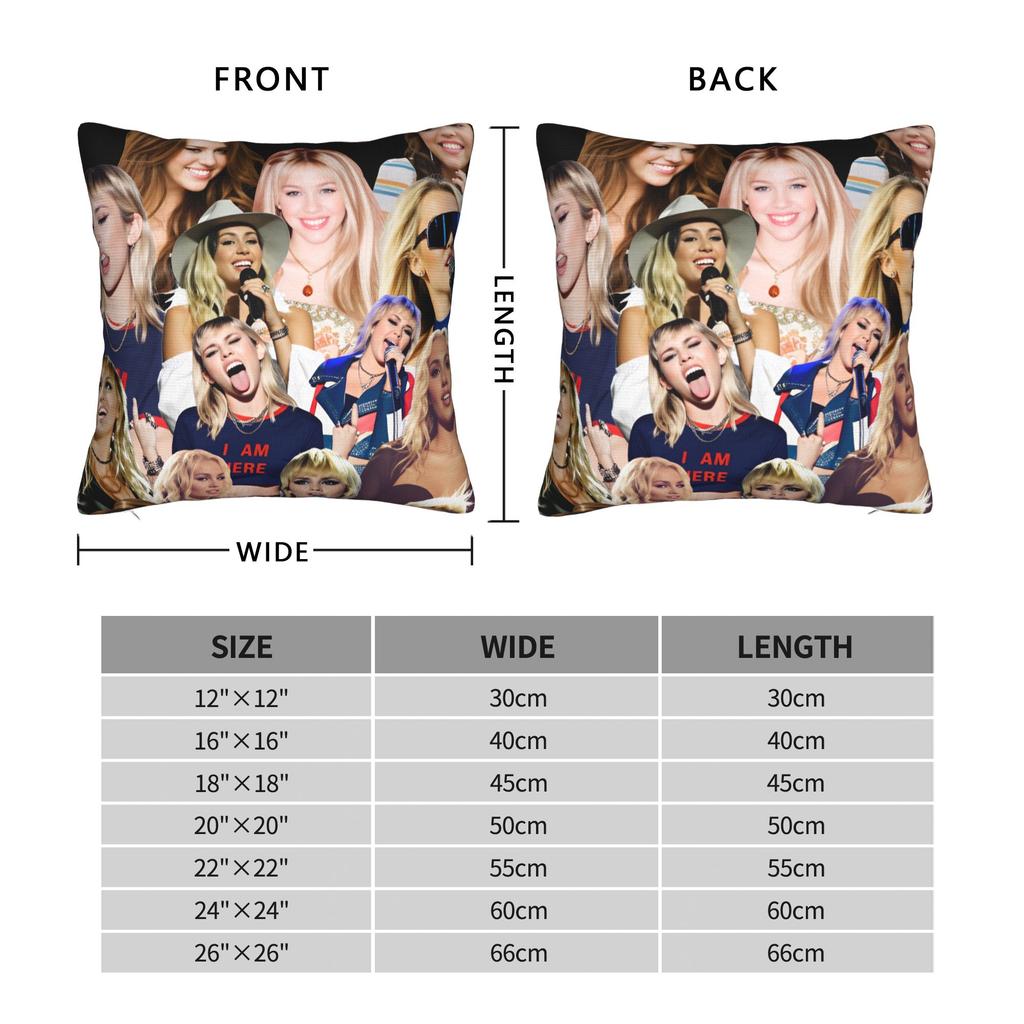 Pillow Case Singer Mileys Cyruss Comfy Pillow Cover For Sofa Bedroom Home Decor Retro Trendy Pillowcases
