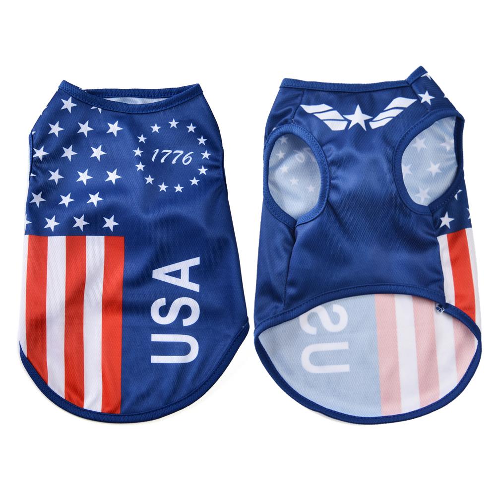 Summer Pet Dog Clothes For Small Medium Dogs Cat Independence Day T-shirt Puppy Vest Costume Chihuahua Yorkie Holiday Outfits