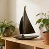 Sailing Boat Ornament Metal Art Decor Office Desk Living Room