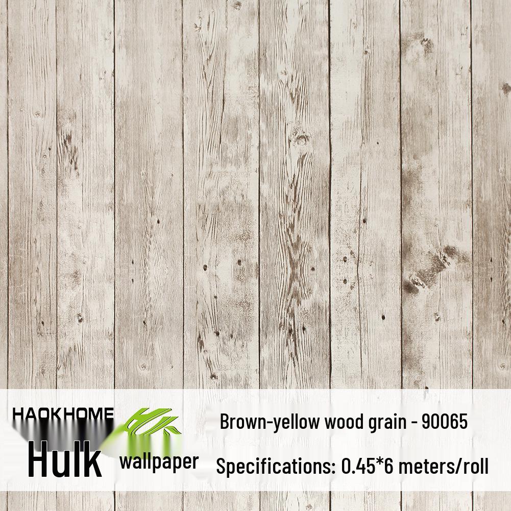 Industrial Retro Faux Wood Grain Self-Adhesive Wallpaper with PVC Backing