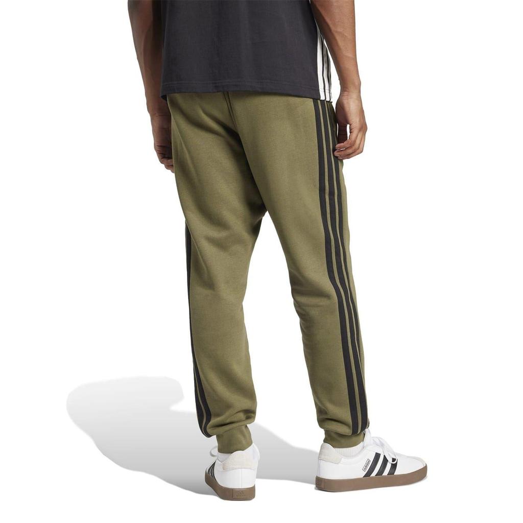 Adidas Mens Essentials Fleece 3 Stripes Tapered Leg Jogging Bottoms