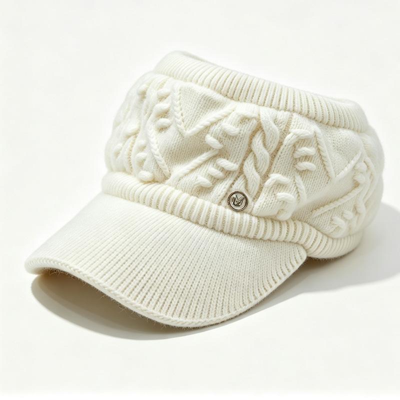 Autumn and Winter New Empty Top Cap Outdoor Sports Show Face Small Knitted Hat Temperament Versatile Fashion Wool Hat Women