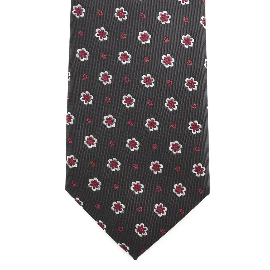 Marken Krawatte Hergestellt in Japan Kyoto Seide Jacquard-Webart Feines Muster Stickerei [Michiko London] 100% (B-Muster Grau)