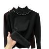 Autumn/Winter New Knitted Base Sweater with Thickened Velvet for Women
