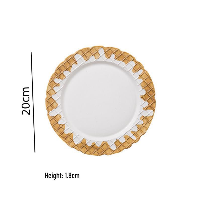 Cute Korean-Style Ceramic Mug & Cookie Series Tableware Set: Coffee Cup, Breakfast & Dinner Plates, Dessert Plate
