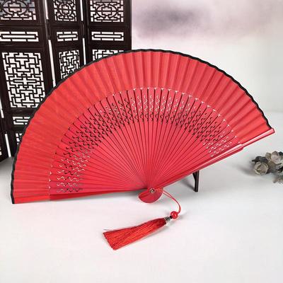 Hochwertiger Roter und Grüner Faltbarer Tanzfächer - Leicht zu Öffnen/Schließen, Perfekt für Hochzeiten und Geschenke
