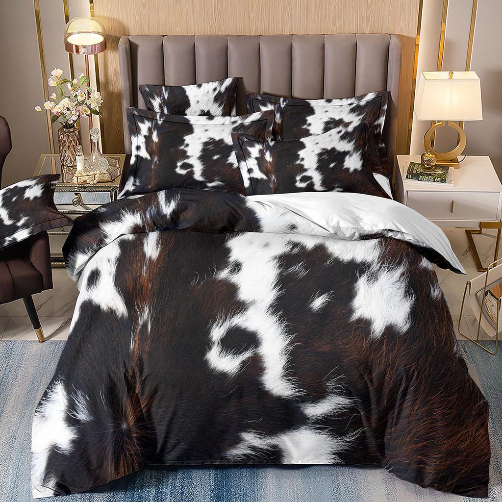 3D Printed Leopard Print Three-Piece Set Bedding Polished Duvet Cover