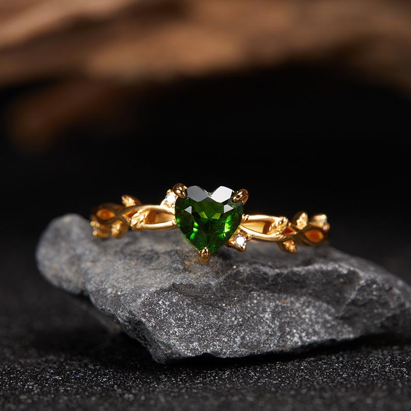 Non-Fading Niche High-End S925 Sterling Silver Natural Topaz Garnet Amethyst Transparent Limestone Colored Treasure Ring For Women