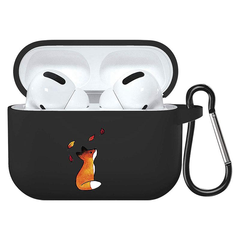 קריקטורה חמוד חיות מחמד כלב חתול בעל חיים ינשוף צמח פרחי אפל עבור אפל AirPods 2 3 כיסויי אוזניות חסינות זעזועים שחורות AirPods Pro Funds Cover