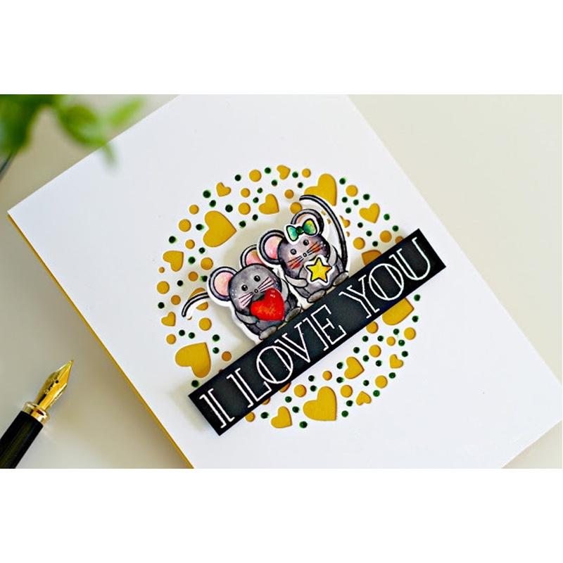 Heart Sprinkle Wreath Metal Cutting Dies  for DIY Scrapbooking Photo Album Embossing Paper Card Die
