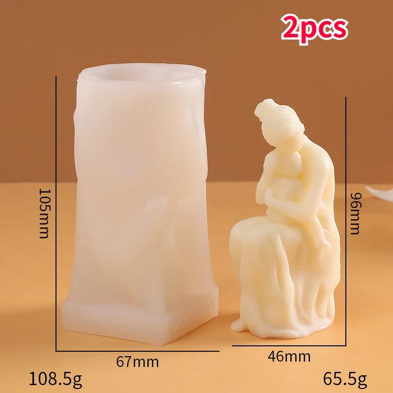 Home Crafts Girl Silicone Candle Molds DIY Rose Blindfolded Female Aromath Gpysum Home Decor Making Women Head Art Candle Mould