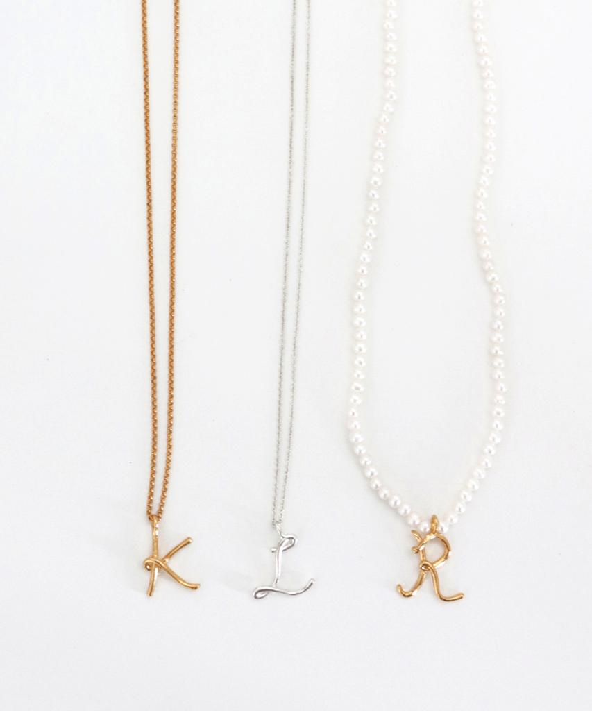 Elyona Initial Pearl Necklace (Pearl) (Type A)