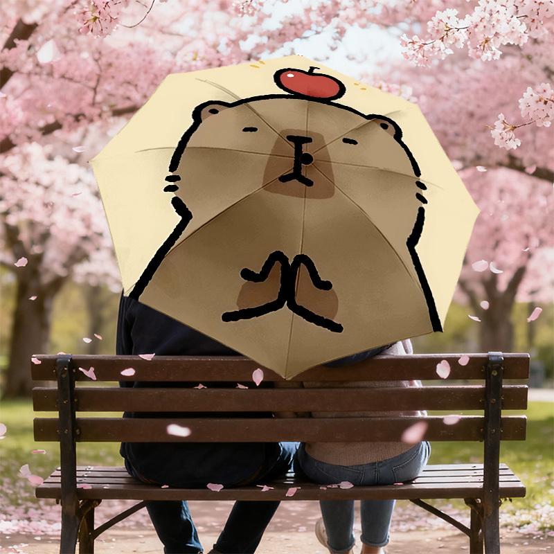 Apple-Topped Bear Day Adventure: Discover Our Lightweight, Durable Umbrella - Perfect for Outdoor Enthusiasts and Travelers Alike 028