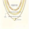 Elegant women's necklace Layered heart-shaped pendant snake chain and Cuban chain vintage classic style collarbone necklace jewelry set for