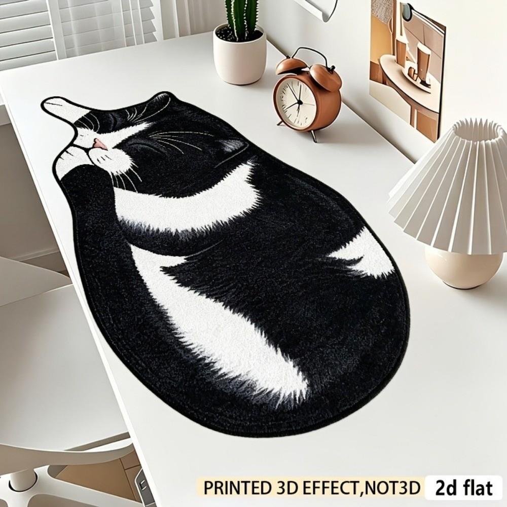 Cartoon Cat Mouse Pad Non-Slip Writing Mat Funny Laptop Table Mat for Home&Office