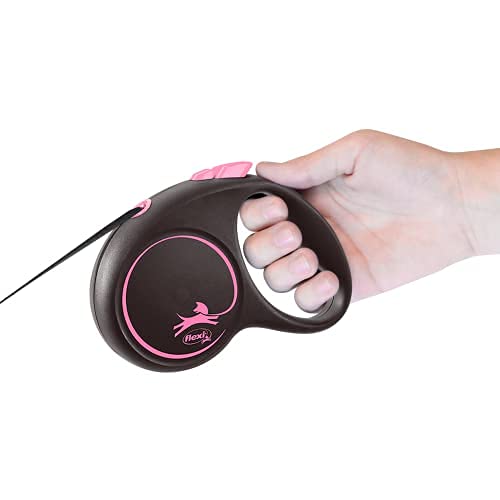 Flexi Black Design Tape, Medium (Under 25kg), 5m, Pink [Dog Lead]